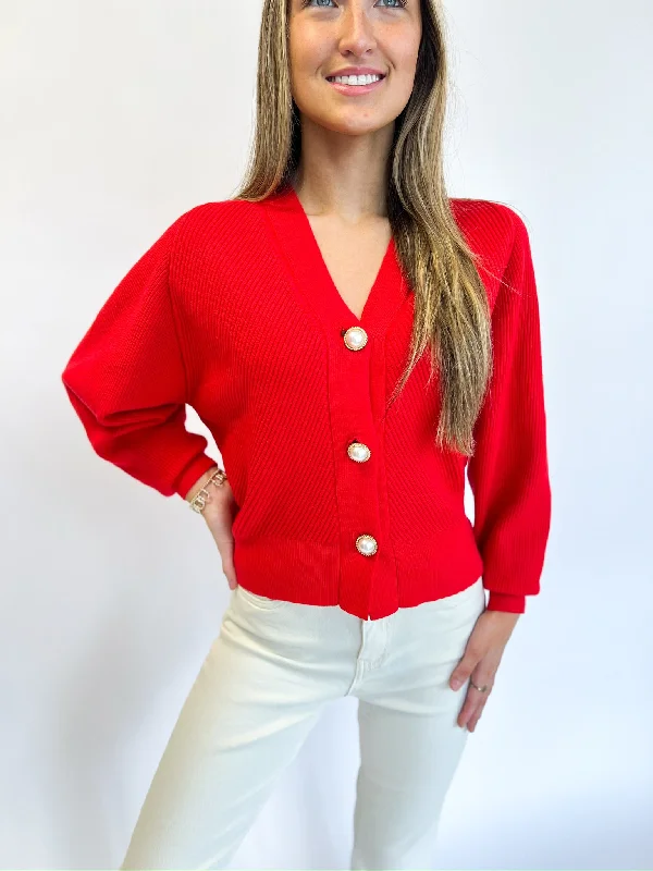 Rosey Red Cardigan