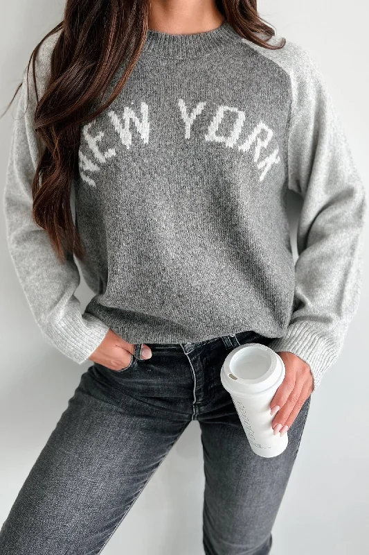 City That Never Sleeps "New York" Sweater (Charcoal/Grey)