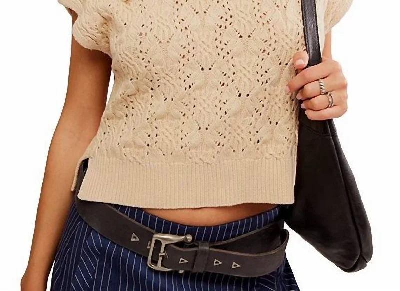 Vickie Mock Neck Sweater In Macadamia