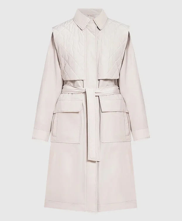 Energy Wear Brunello Cucinelli Women's Quilted Shell Trench Coat In Snow