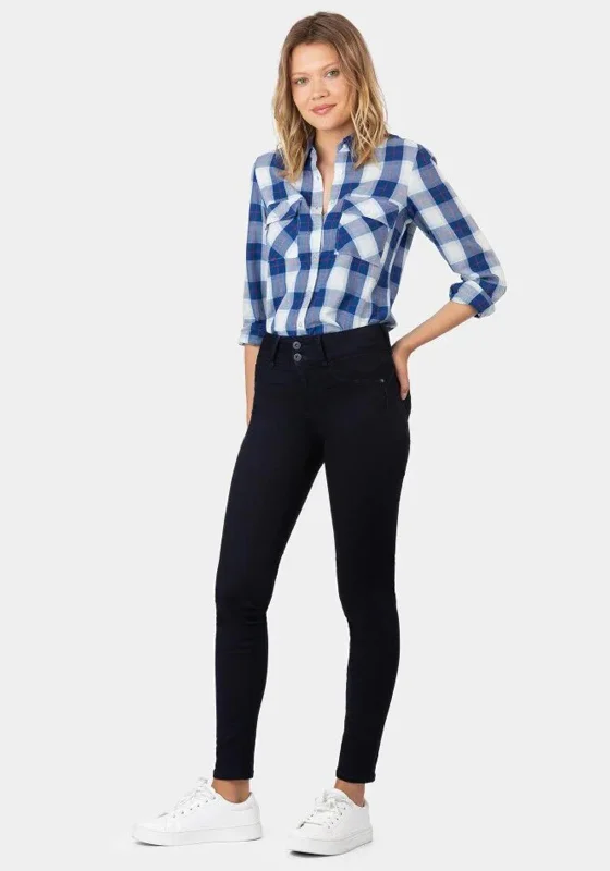 Elegant Design Tiffosi Womens One Size Double Up Skinny Jeans, Navy