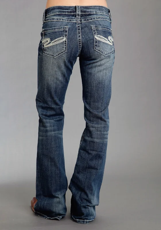 New Season Series Stetson Womens 816 Classic Heavy White S Blue Cotton Blend Jeans