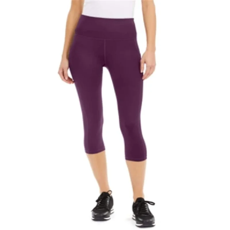 ID Ideology Women's High Rise Side Pocket Cropped Leggings Purple Size X-Small - XS