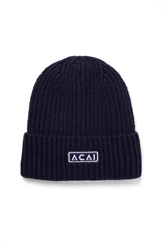 Merino Wool Beanie - Deep Navy