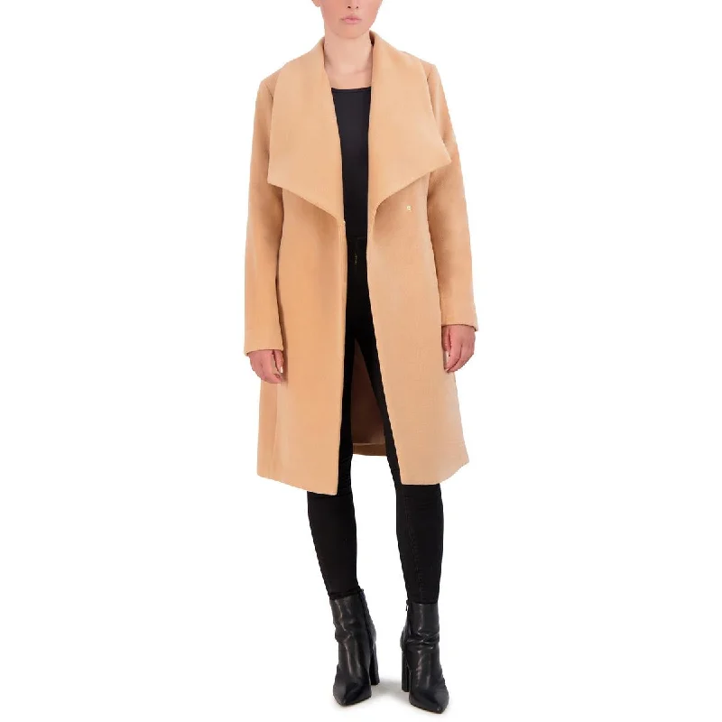 Cole Haan Womens Wool Blend Belted Wool Coat