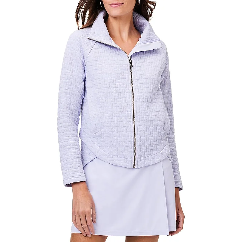 Nic + Zoe Womens Quilted Long Sleeve Fleece Jacket