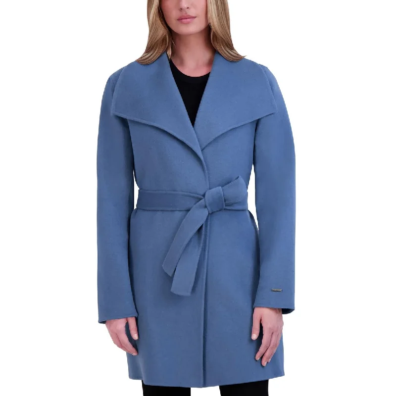 Tahari Ella Women's Wool Blend Double Face Warm Wool Wrap Coat