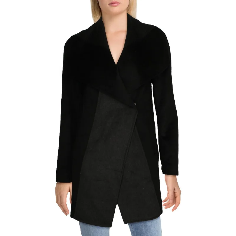 Tahari Nikki Women's Wool Blend Two Tone Double Face Coat