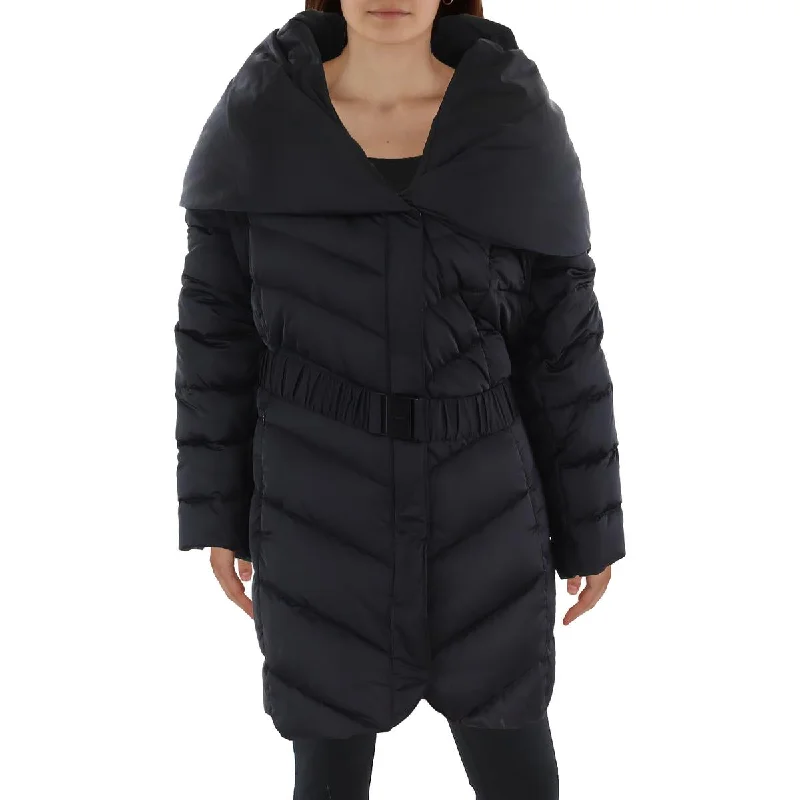 Tahari Womens Plus Insulated Shawl Collar Quilted Coat