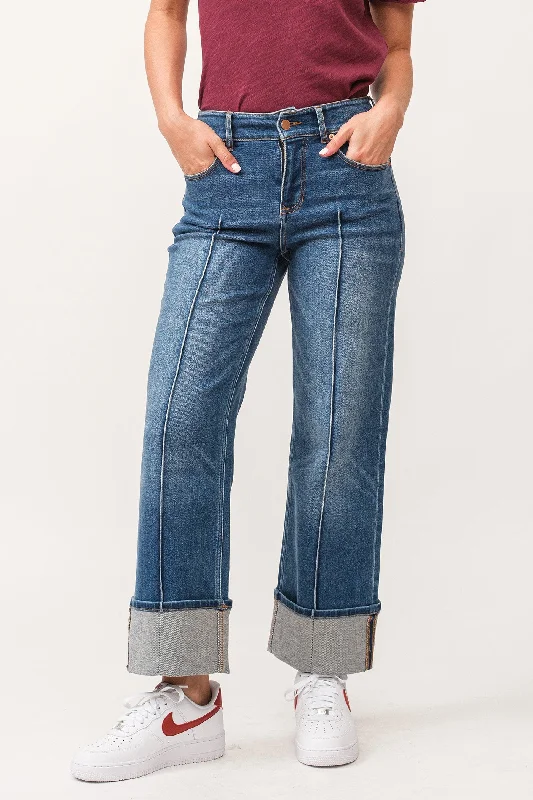 Dear John Holly High Rise Cuffed Hem Straight Jeans Provance