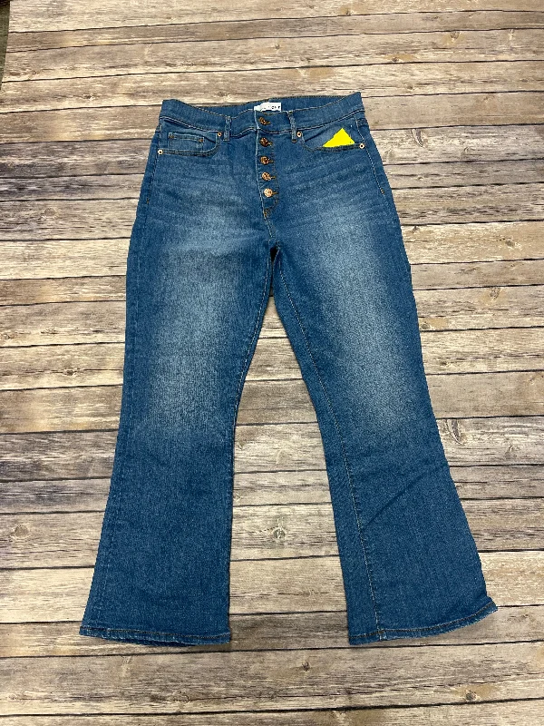 Jeans Cropped By Loft In Blue Denim, Size: 8