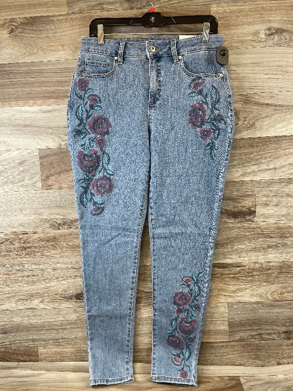 Jeans Skinny By Style And Company In Floral Print, Size: 10