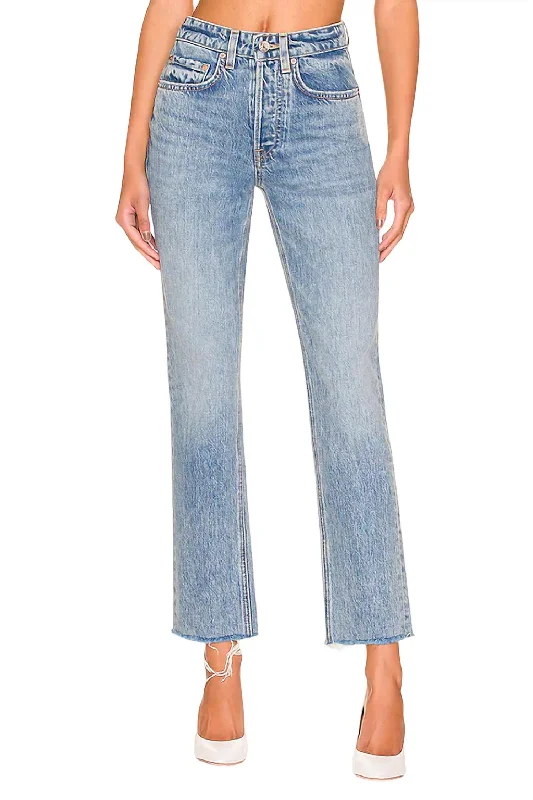 Karolina High Rise Straight Crop Jeans In La Playa