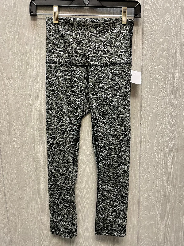 Athletic Leggings By Lululemon In Black & Green, Size: S