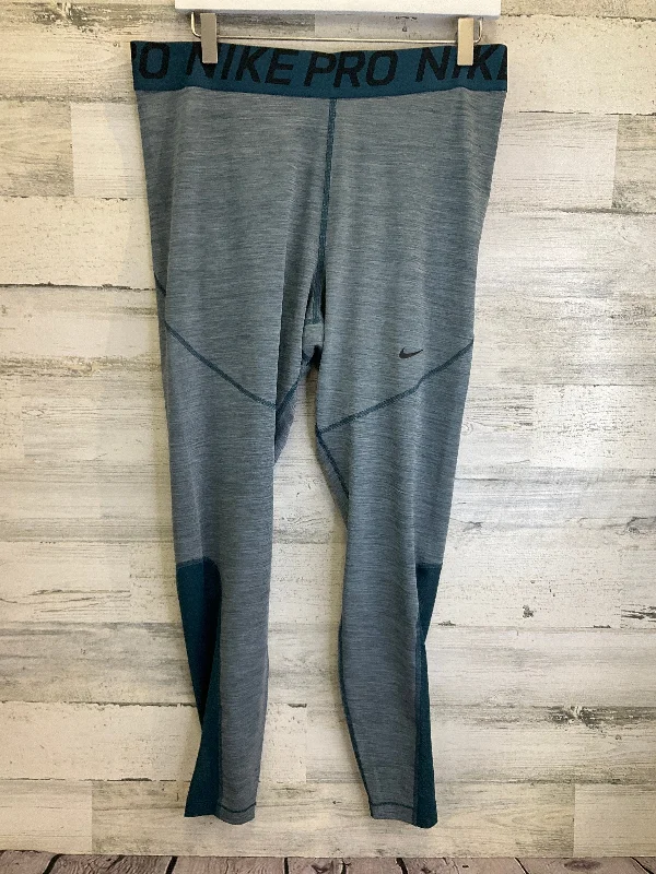 Athletic Leggings By Nike Apparel In Blue, Size: 1x