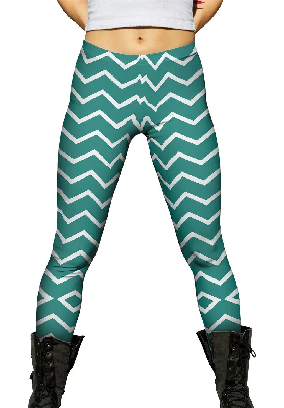 Chevron Turquoise White Reversed