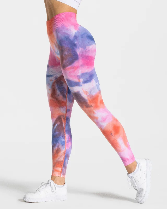 Tie Dye Scrunch Leggings "Hot"