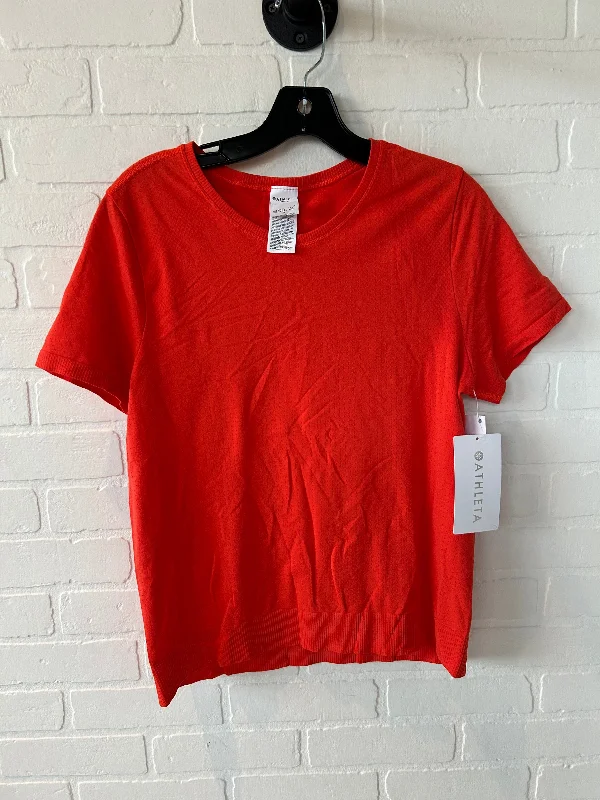 Athletic Top Short Sleeve By Athleta In Orange, Size: L