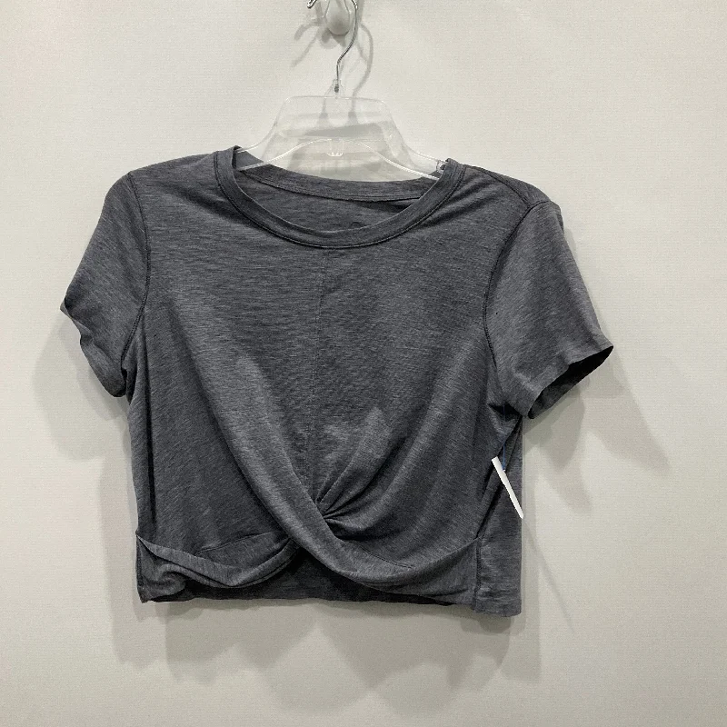 Athletic Top Short Sleeve By Lululemon In Grey, Size: 4