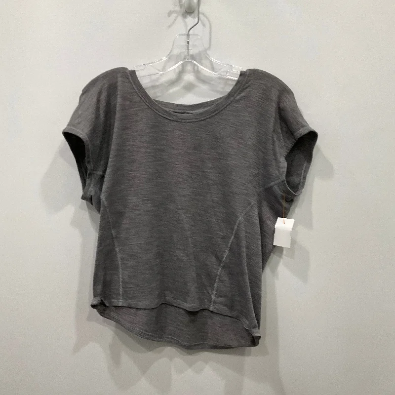 Athletic Top Short Sleeve By Lululemon In Grey, Size: 6