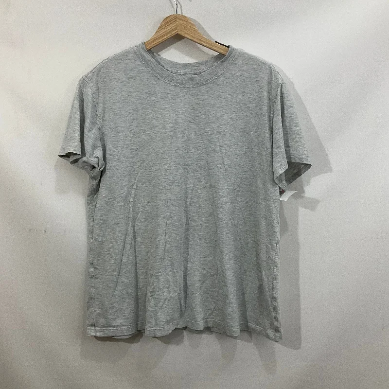 Athletic Top Short Sleeve By Lululemon In Grey, Size: 8