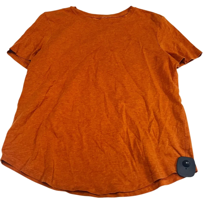 Athletic Top Short Sleeve By Lululemon In Orange, Size: M