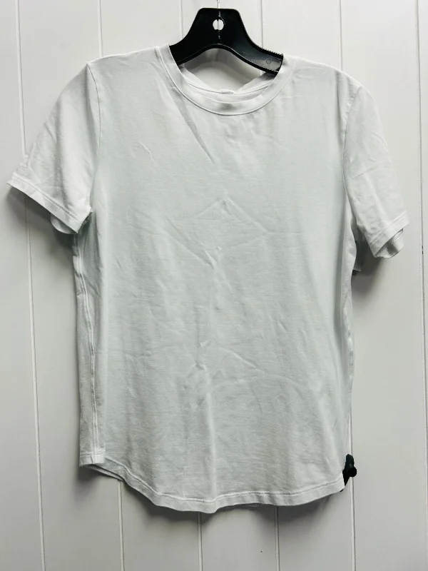 Athletic Top Short Sleeve By Lululemon In White, Size: 4