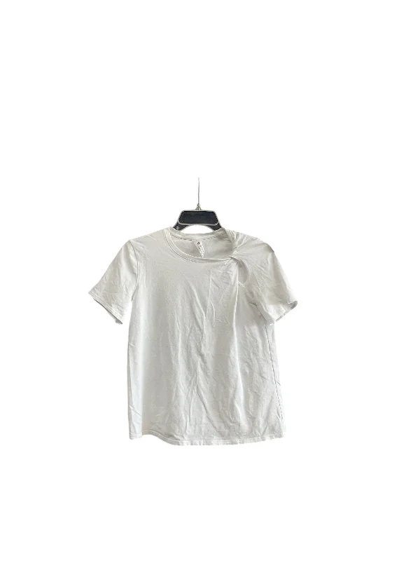 Athletic Top Short Sleeve By Lululemon In White, Size: S