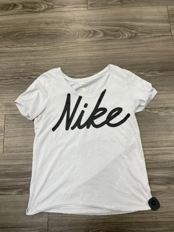 Athletic Top Short Sleeve By Nike In White, Size: L