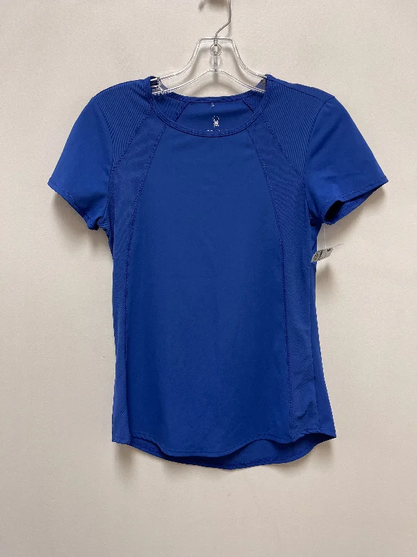 Athletic Top Short Sleeve By Spyder In Blue, Size: S