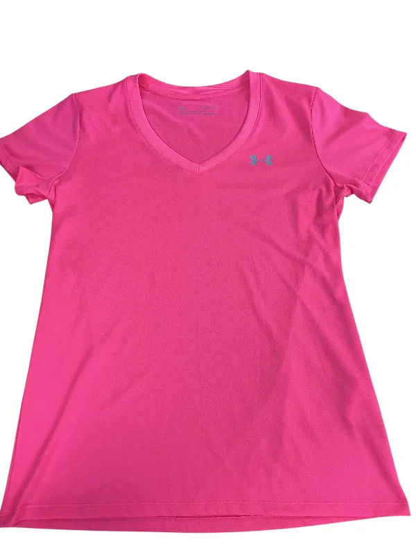 Athletic Top Short Sleeve By Under Armour In Pink, Size: S