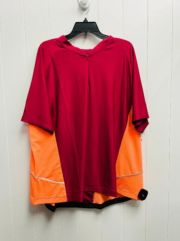 Athletic Top Short Sleeve By Xersion In Orange & Pink, Size: 3x