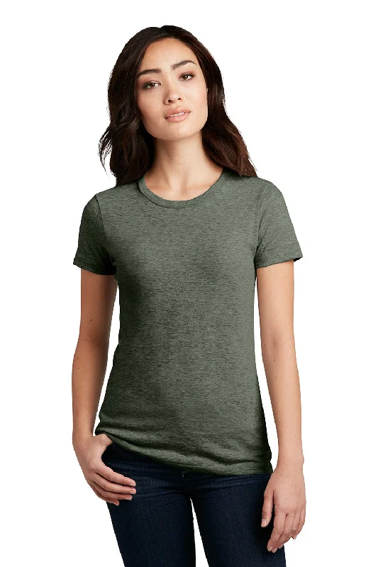 District Womens Perfect Blend Short Sleeve Crewneck T-Shirt - Heather Olive Green