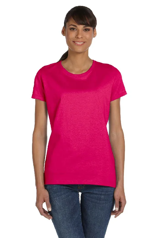 Fruit Of The Loom Womens HD Jersey Short Sleeve Crewneck T-Shirt - Cyber Pink