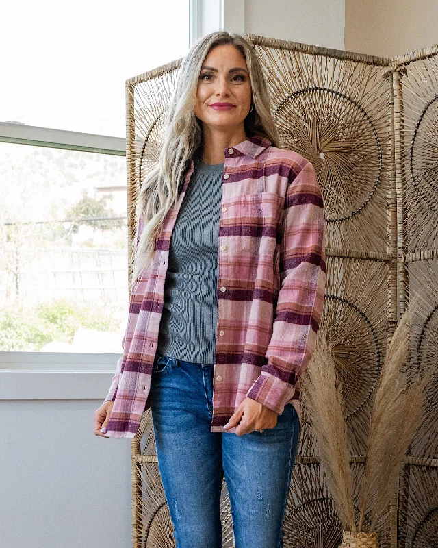 Manny Magenta Haze Plaid Flannel Top