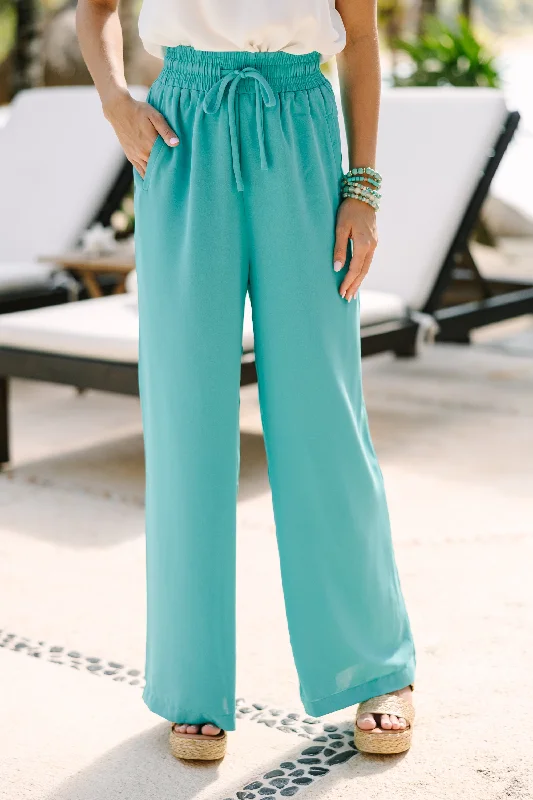 On My Heart Teal Wide Leg Pants