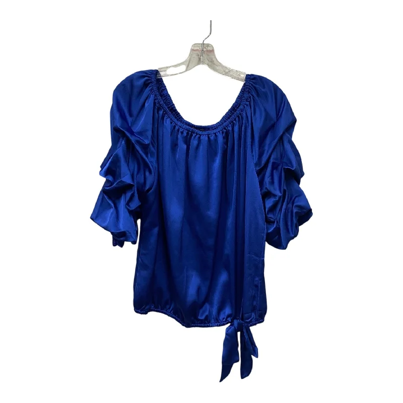 Top Ss By Vince Camuto In Blue, Size:1X