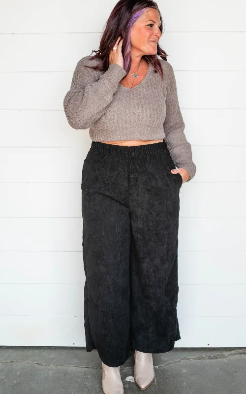 Wide Leg Corduroy Pants - Final Sale