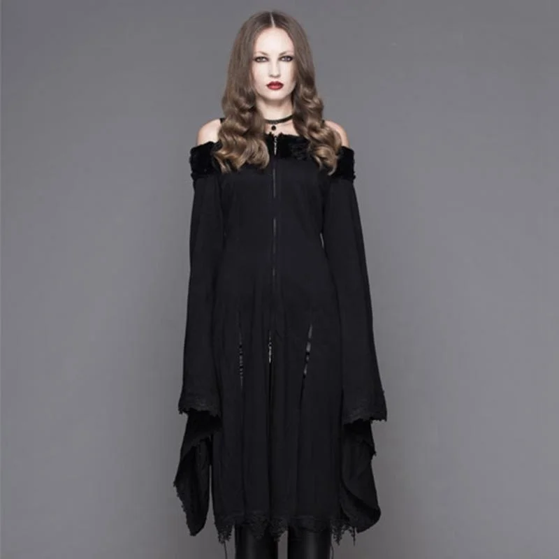 Women's Bertha Neck Goth Middy Dress