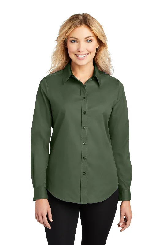 Port Authority Womens Easy Care Wrinkle Resistant Long Sleeve Button Down Shirt - Clover Green