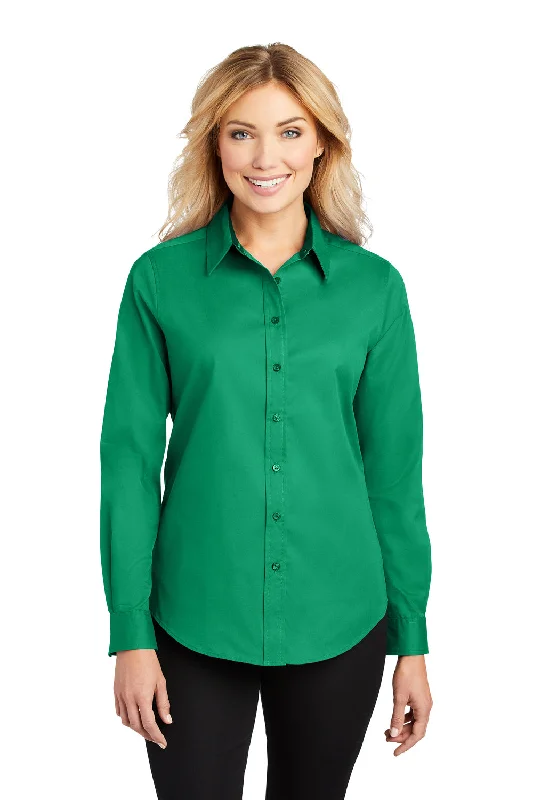 Port Authority Womens Easy Care Wrinkle Resistant Long Sleeve Button Down Shirt - Court Green