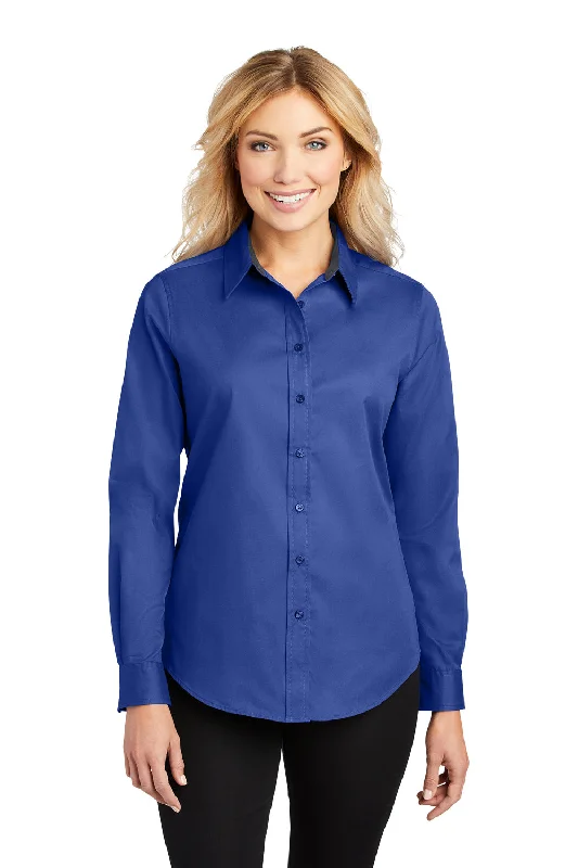 Port Authority Womens Easy Care Wrinkle Resistant Long Sleeve Button Down Shirt - Royal Blue